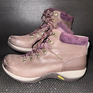 Dansko Purple Leather Hiking Booties